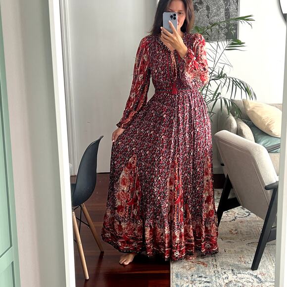 Free People Happy feelings maxi dress size S red carpet - Picture 2 of 10